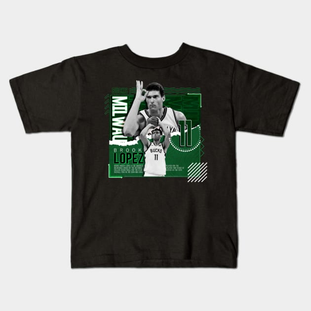 brook lopez basketball Kids T-Shirt by mazihaya pix